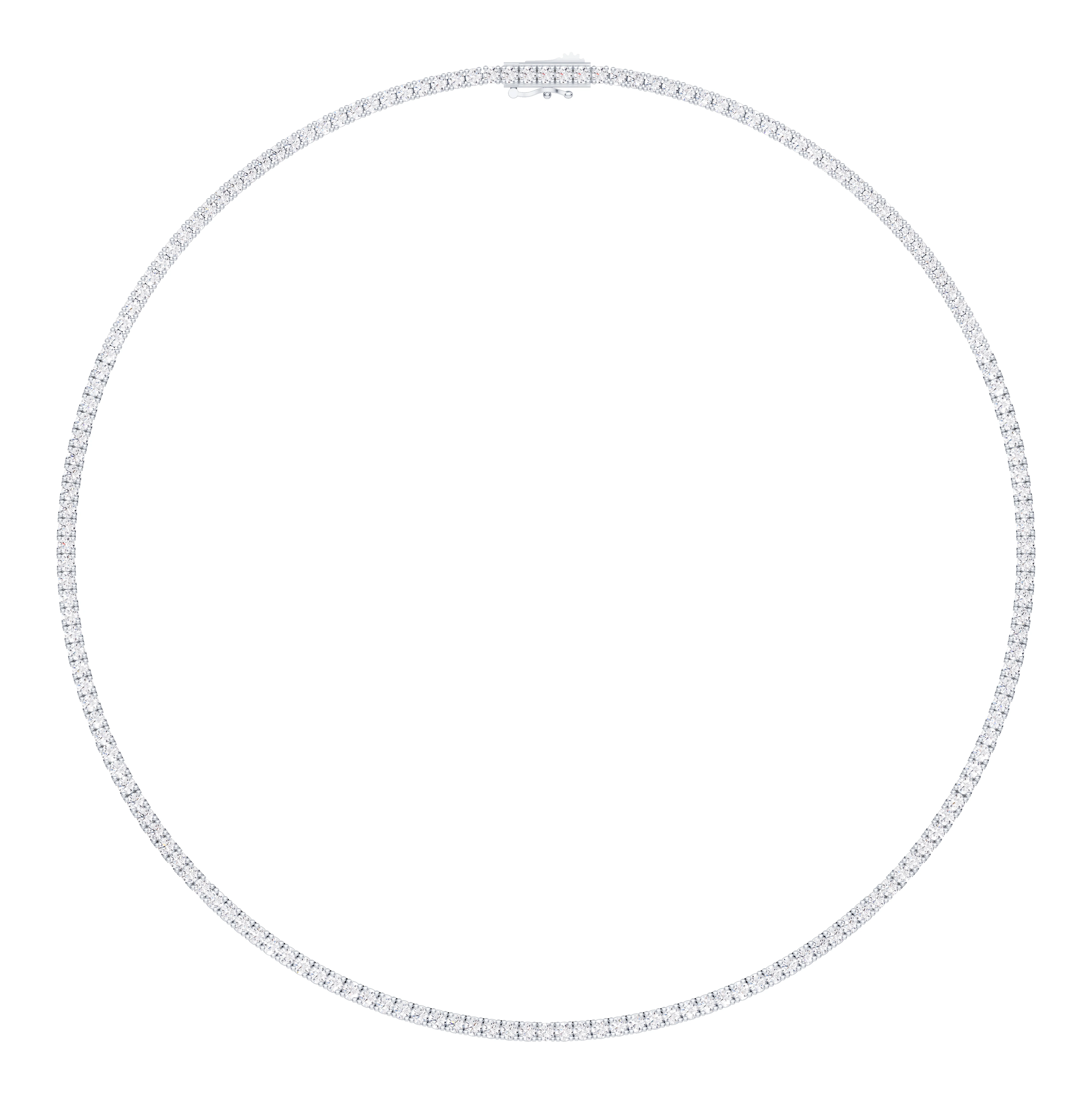 14K White Gold Classic Diamond Tennis Necklace (10 ct. tw.)