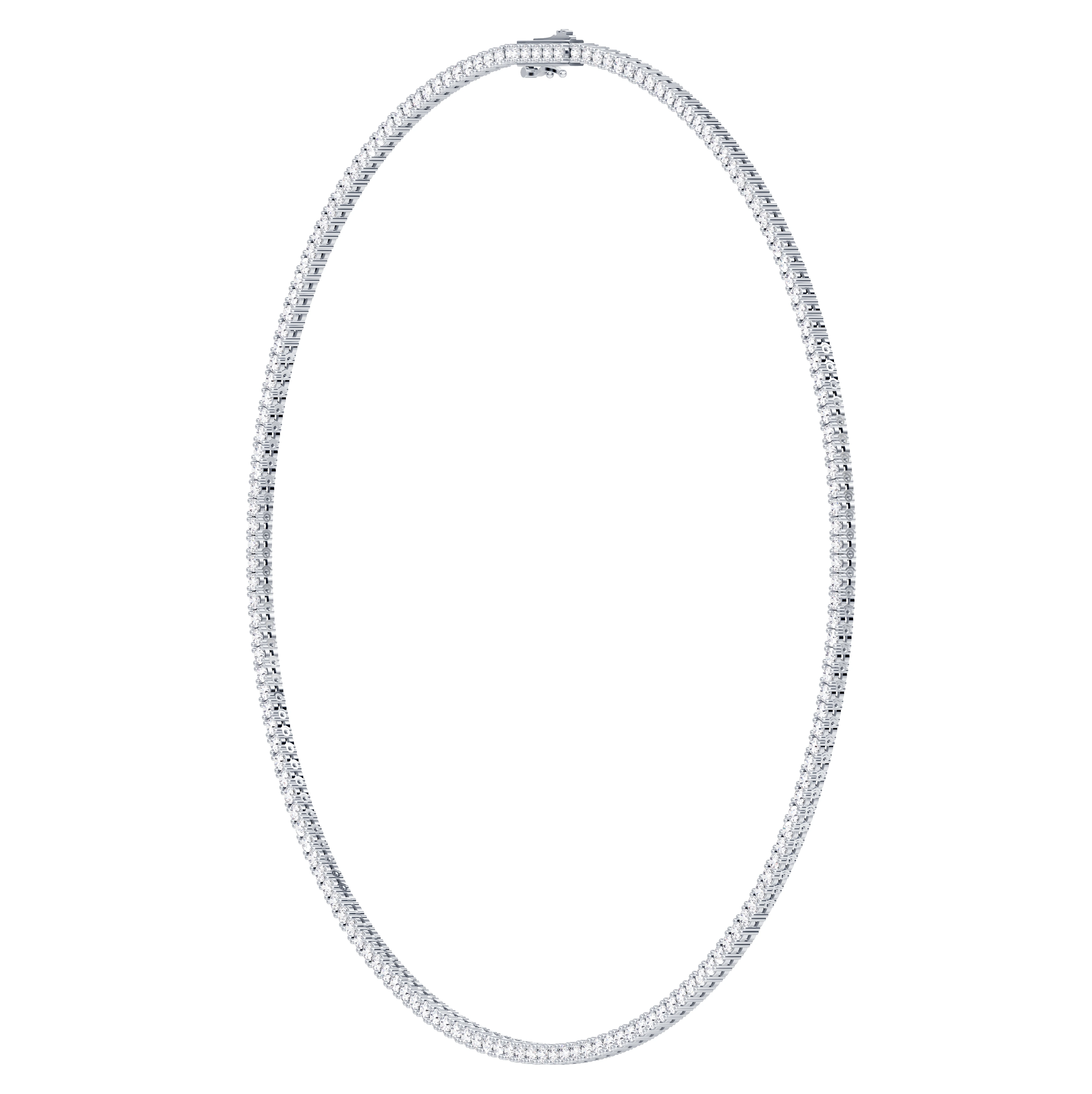 14K White Gold Classic Diamond Tennis Necklace (10 ct. tw.)