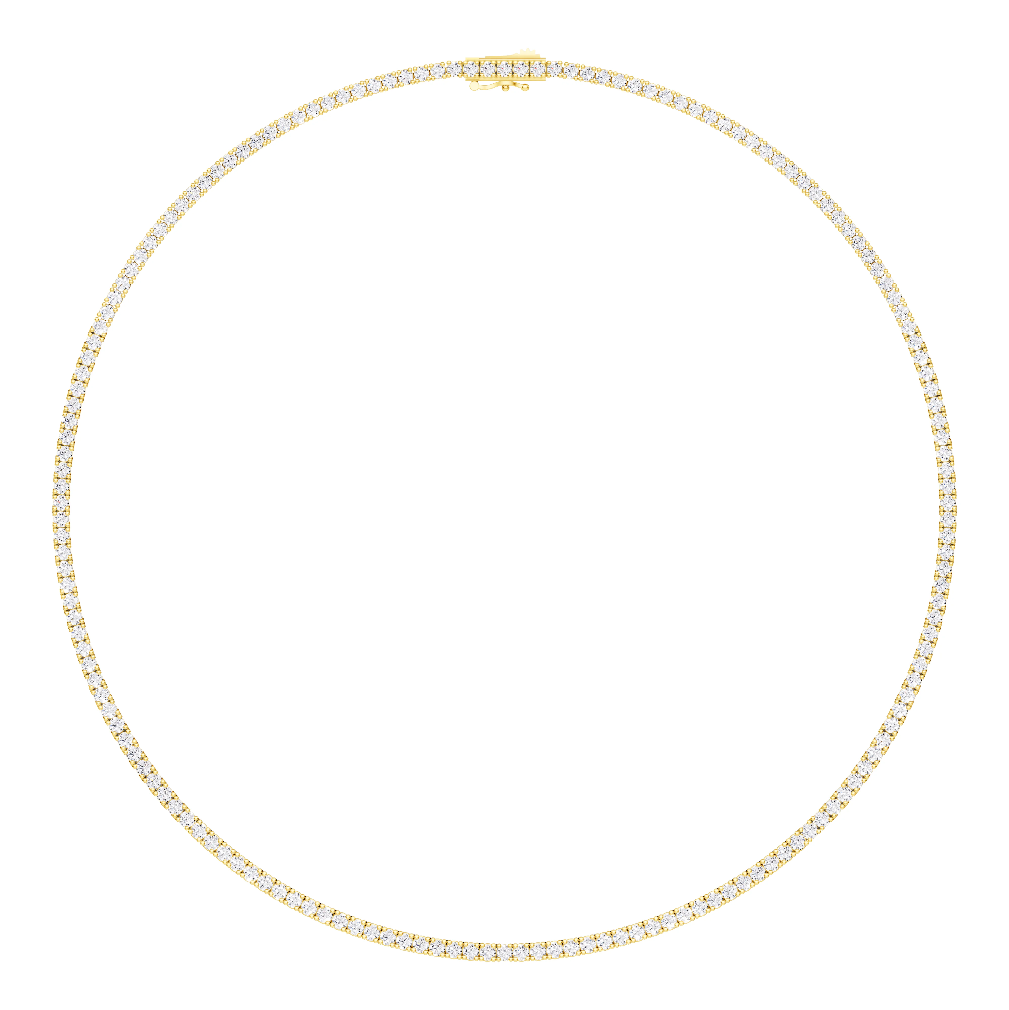 14K Yellow Gold Classic Lab Diamond Tennis Necklace (10 ct. tw.)