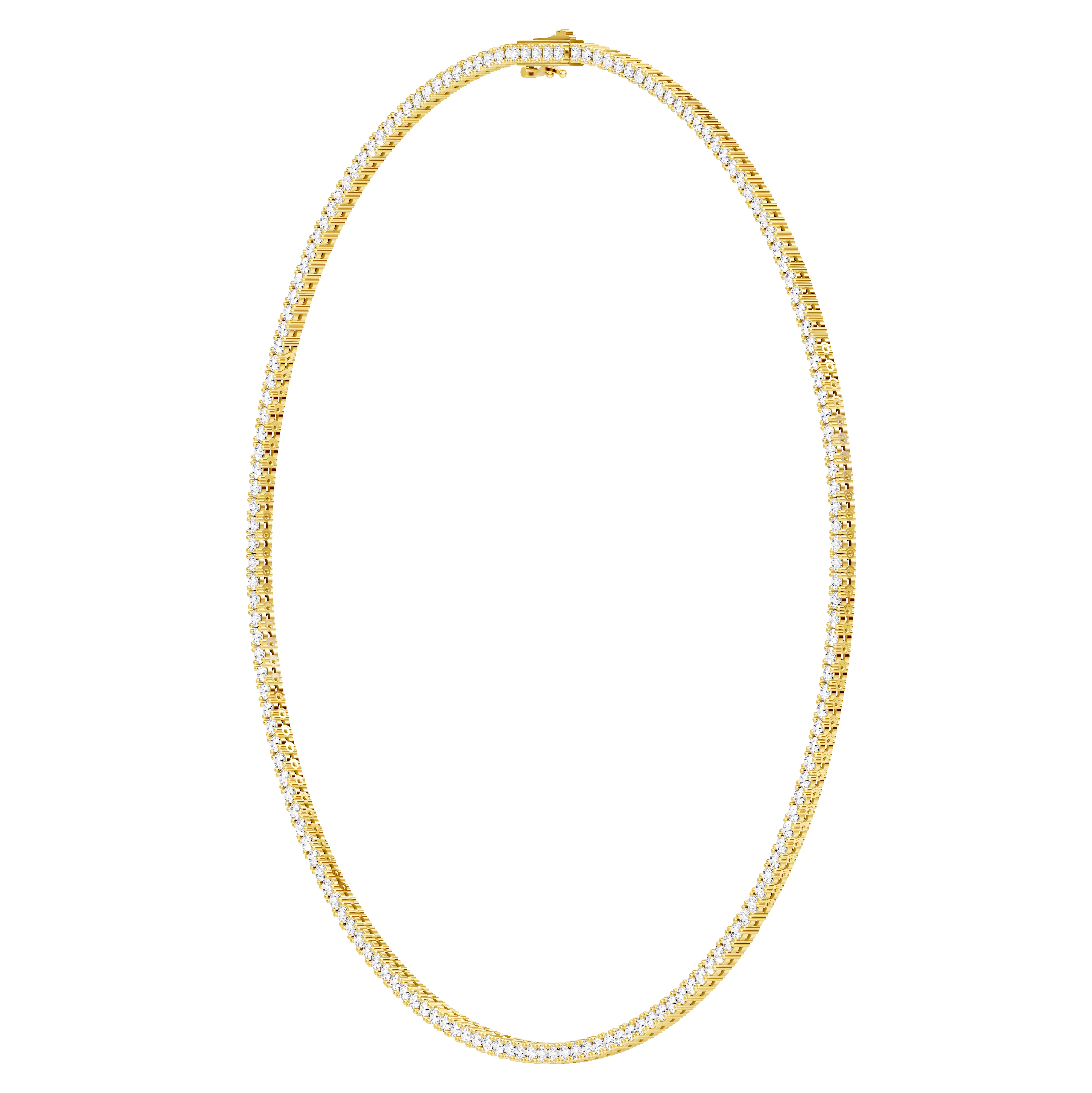 14K Yellow Gold Classic Lab Diamond Tennis Necklace (10 ct. tw.)