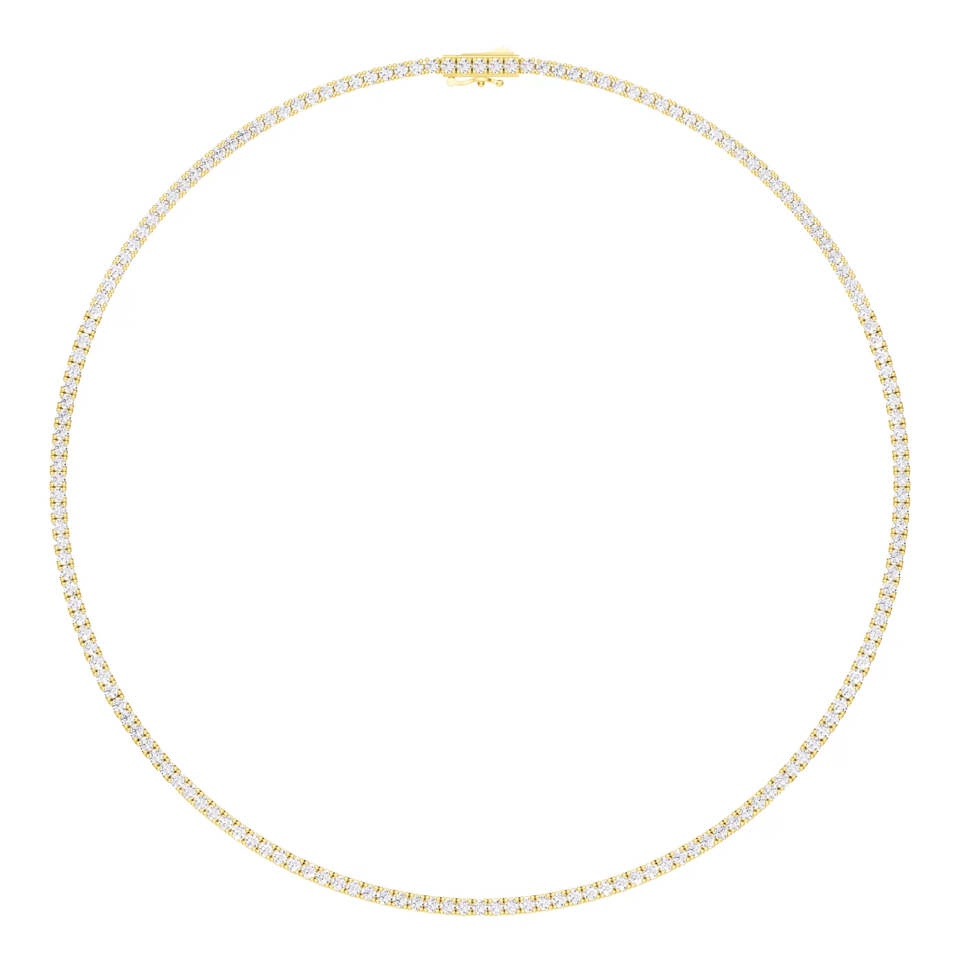 Tennis Necklace Silhouette 14K Yellow Gold Engagement Ring