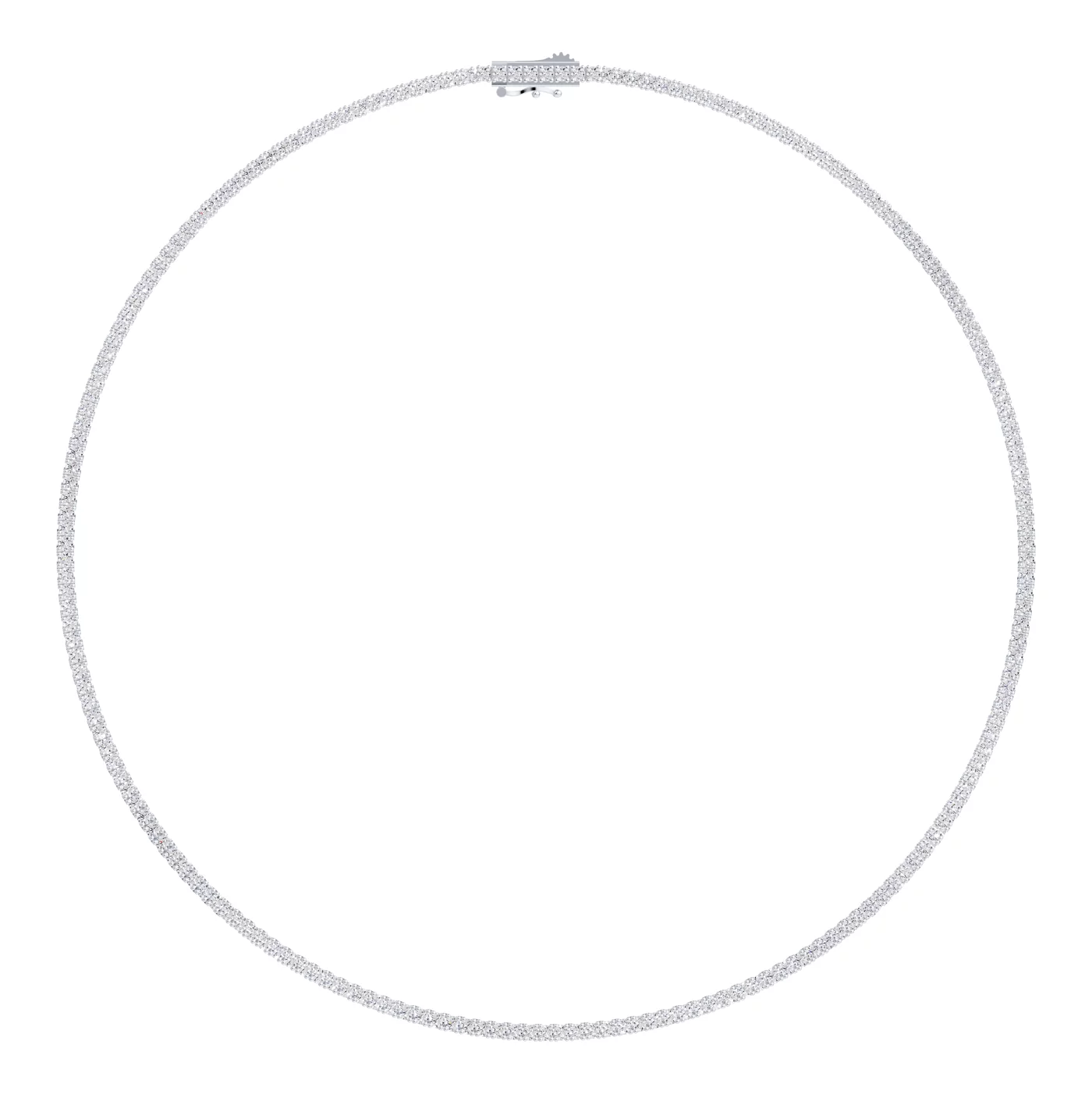 Tennis Necklace Silhouette 14K White Gold Engagement Ring