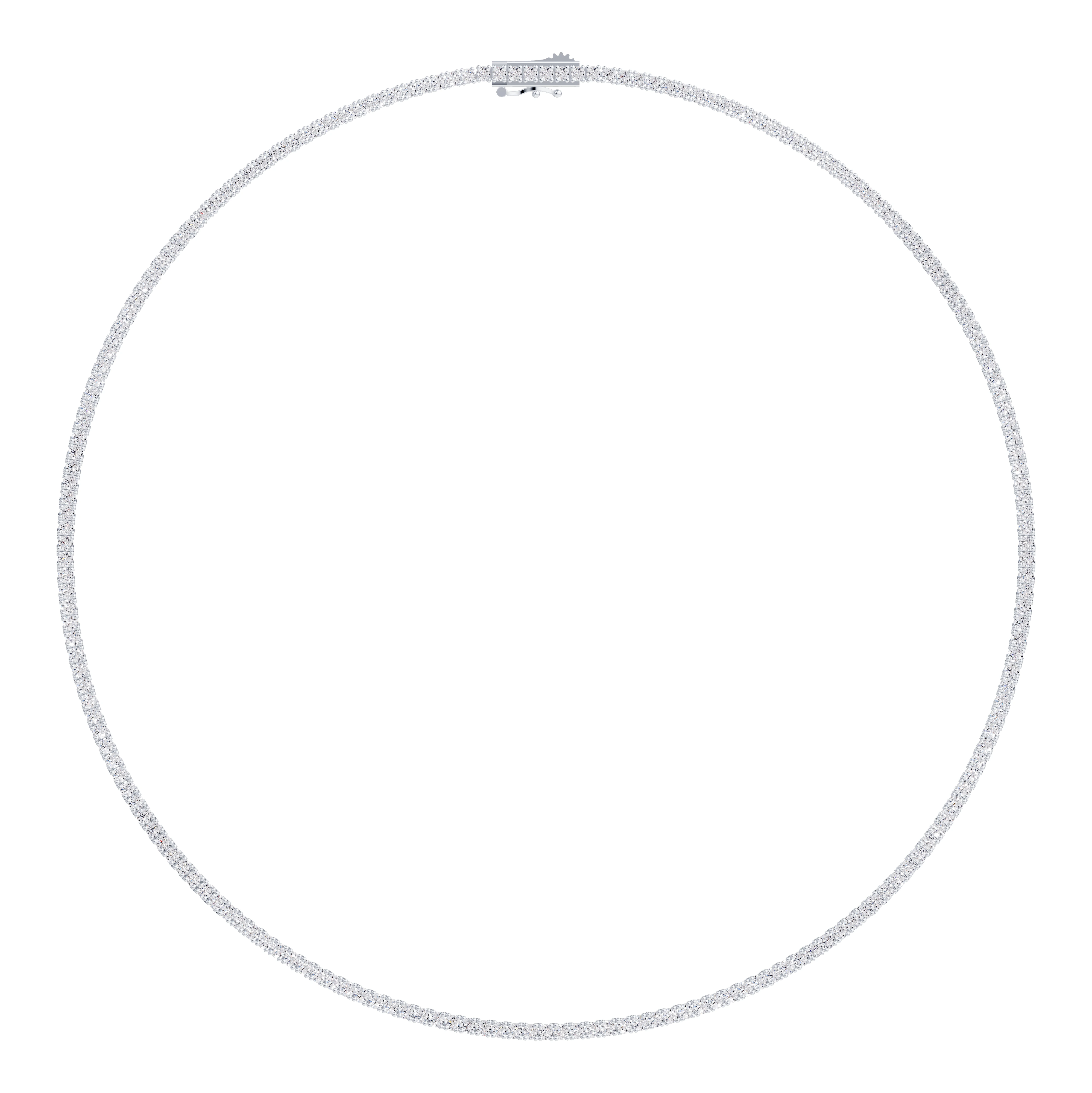 14K White Gold Classic Diamond Tennis Necklace (7 ct. tw.)