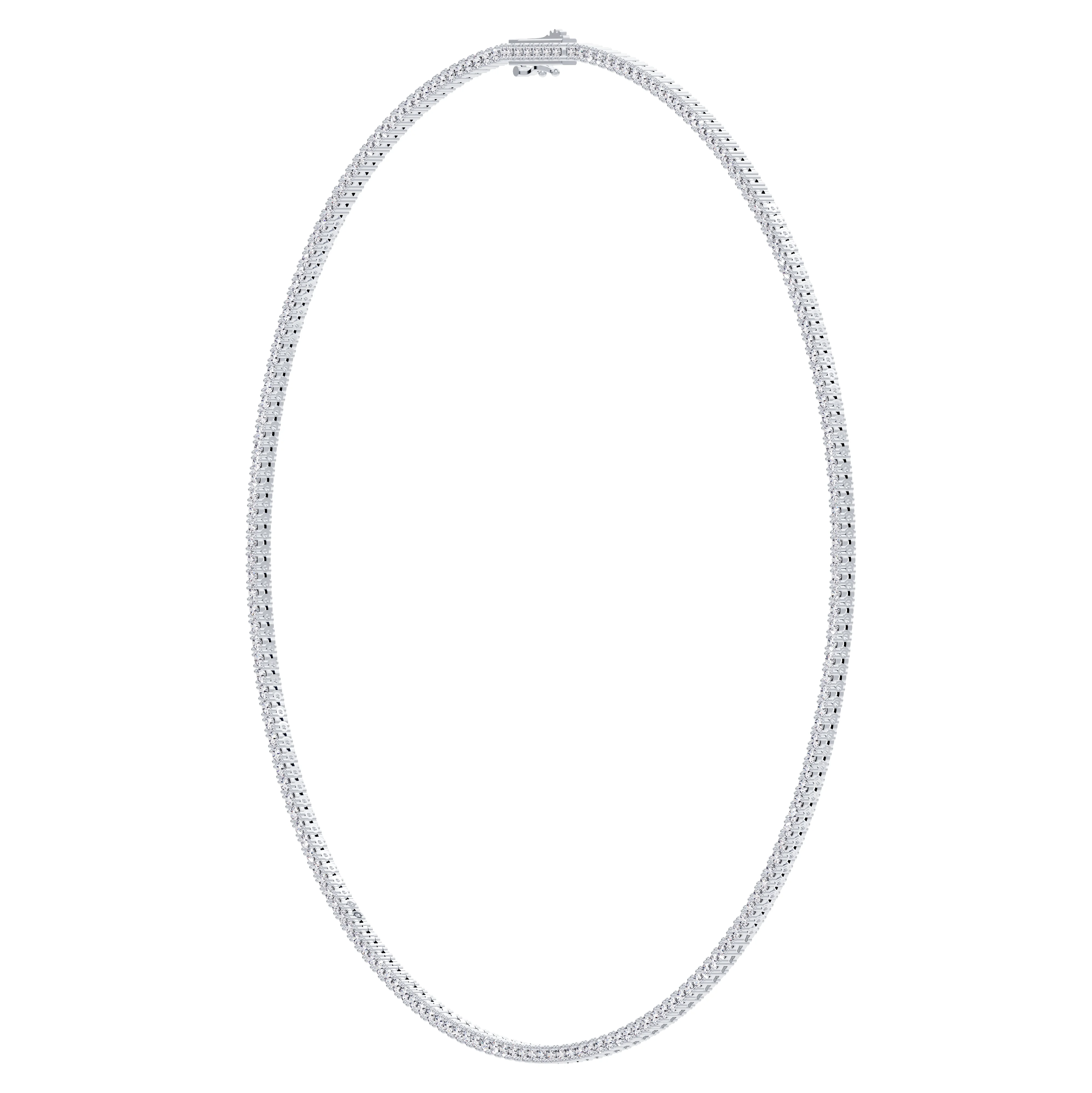 14K White Gold Classic Diamond Tennis Necklace (7 ct. tw.)