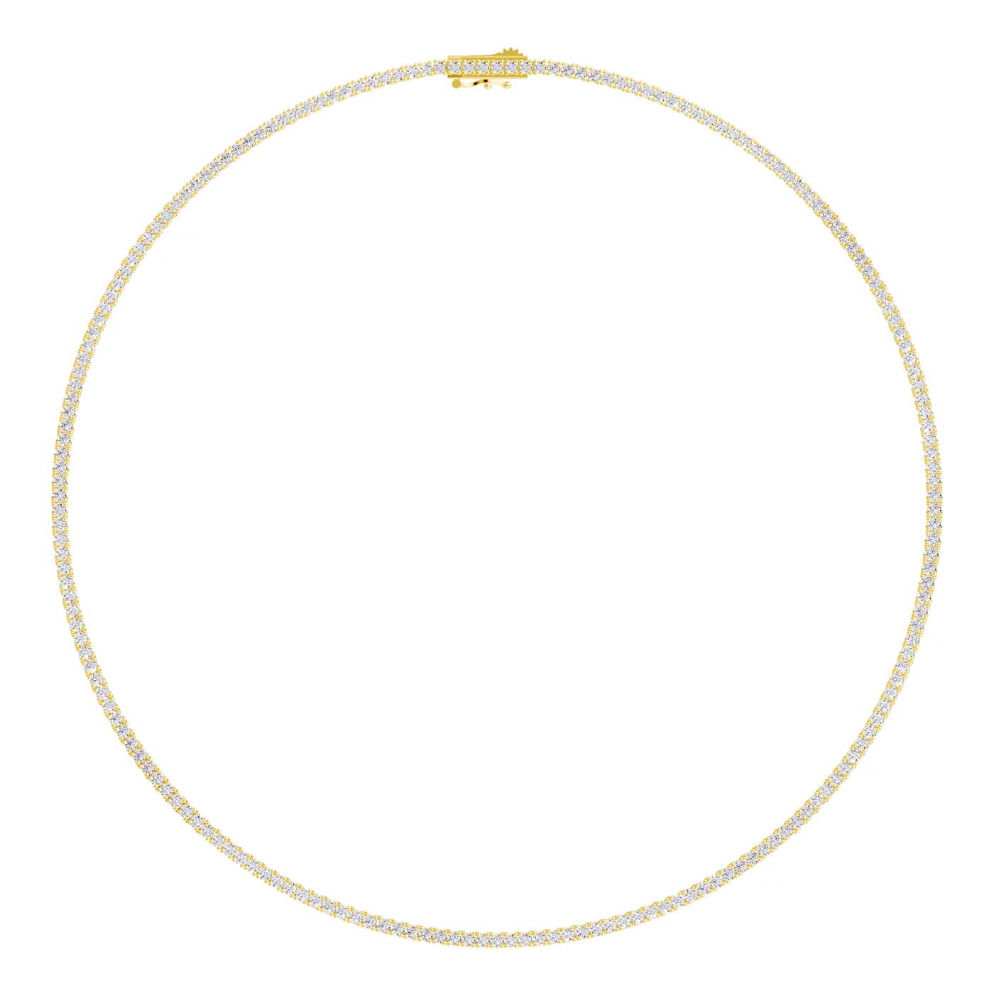Tennis Necklace Silhouette 14K Yellow Gold Engagement Ring