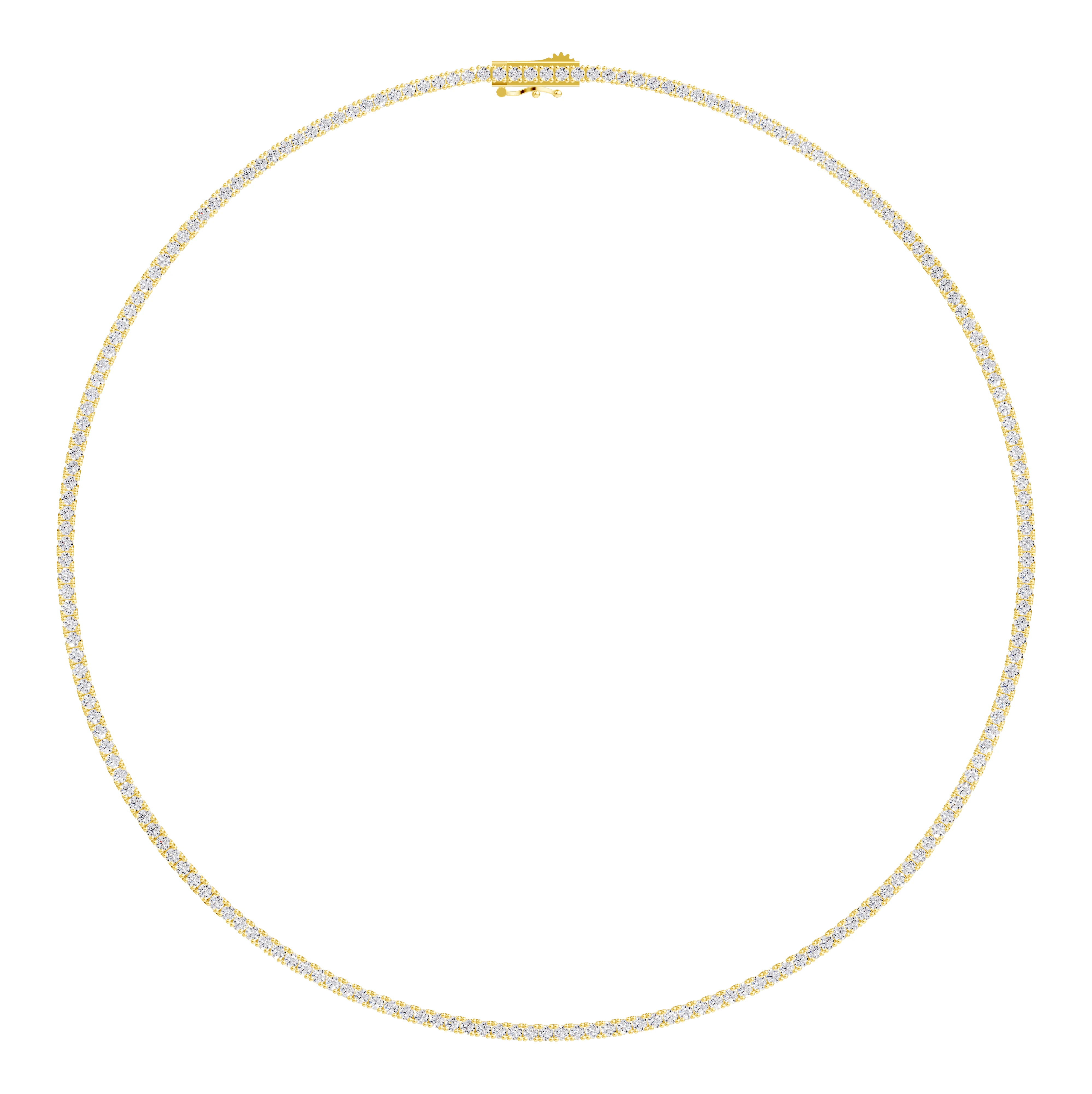 14K Yellow Gold Classic Lab Diamond Tennis Necklace (7 ct. tw.)