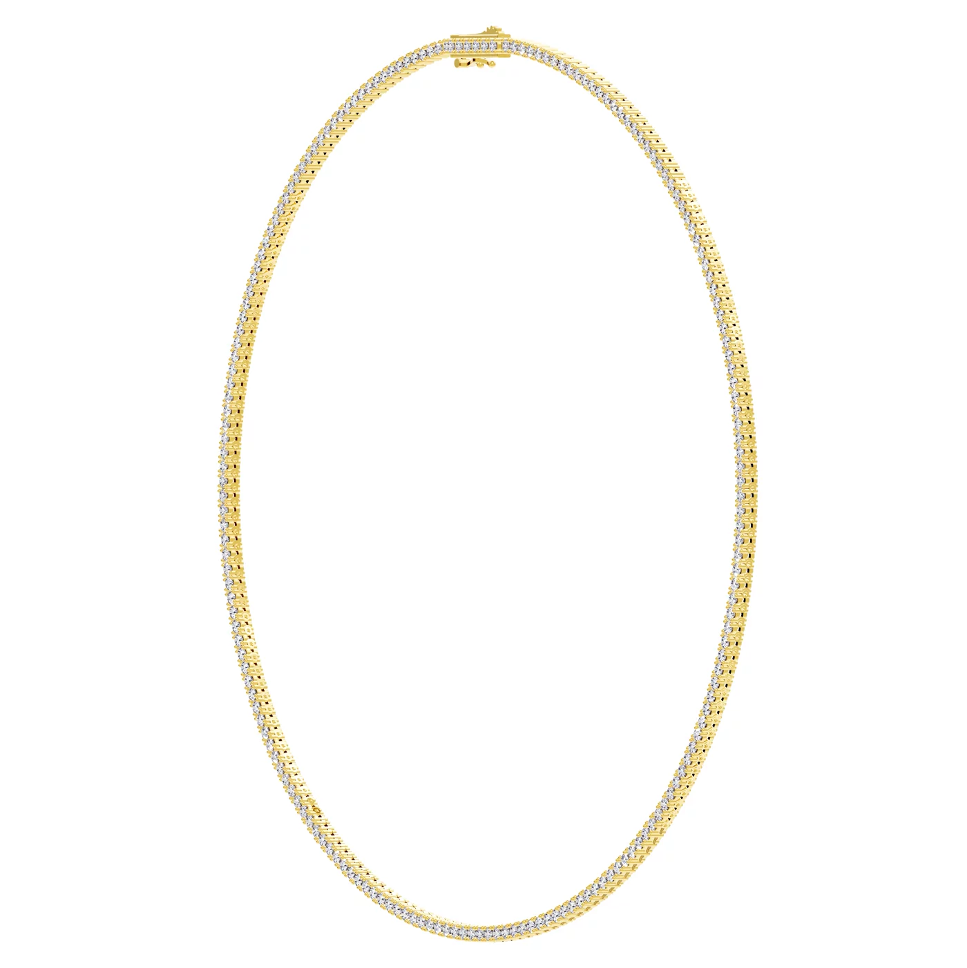 Tennis Necklace Silhouette 14K Yellow Gold Engagement Ring