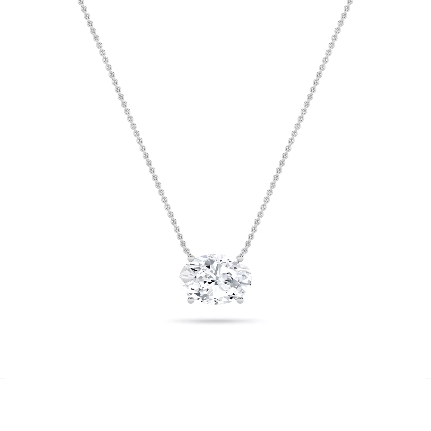 Diamond Station Design 14K White Gold Engagement Ring