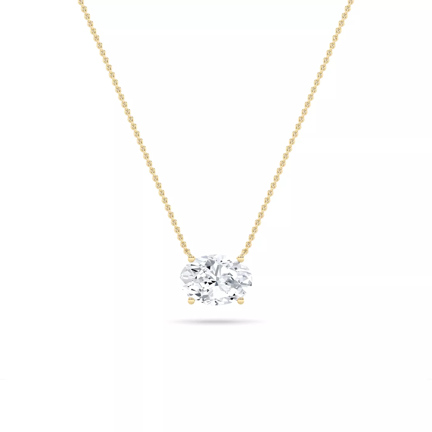 Diamond Station Design 14K Yellow Gold Engagement Ring