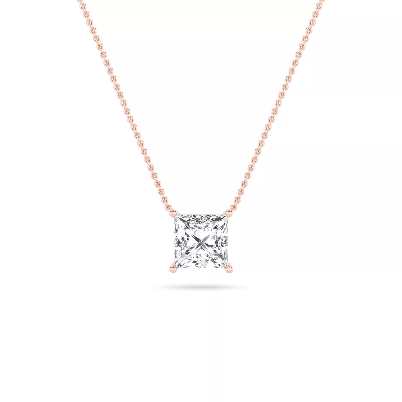 Diamond Station Design 14K Rose Gold Engagement Ring