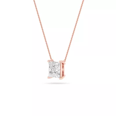 Floating Princess-Cut Lab Diamond Solitaire Necklace (1.00 ct.)