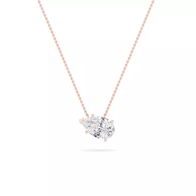 Floating Pear Lab Diamond Solitaire Necklace (1.00 ct.)