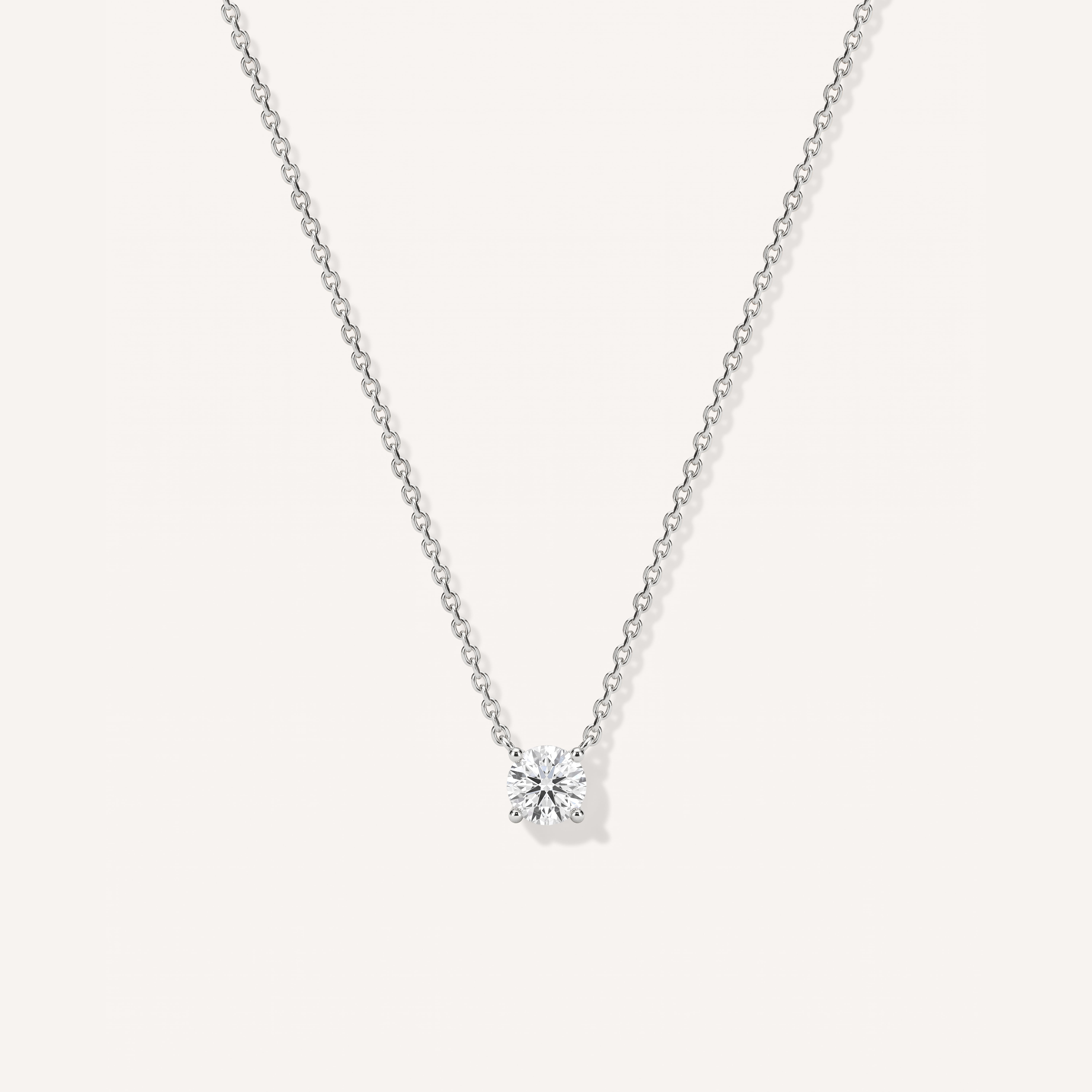 Floating Lab Diamond Solitaire Necklace (1.00 ct.)-14K White Gold