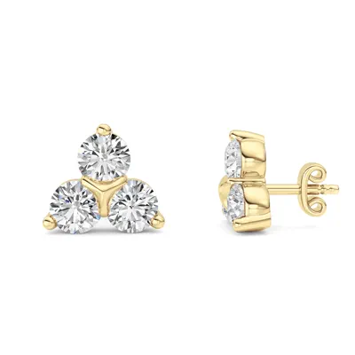 Trio Lab Diamond Silver Stud Earrings (1 ct. tw.)