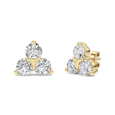 Trio Lab Diamond Silver Stud Earrings (1 ct. tw.)