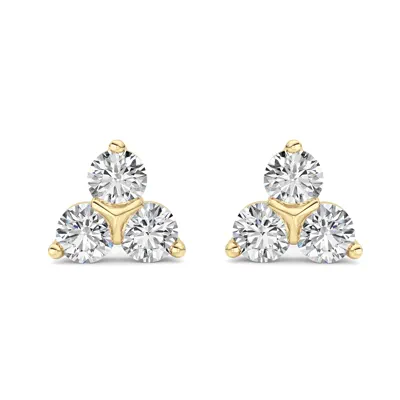 Trio Lab Diamond Silver Stud Earrings (1 ct. tw.)