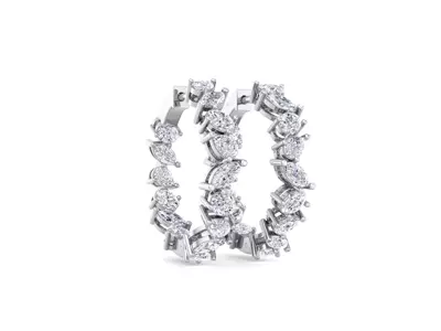 Mixed-Shape Inside-Out Lab Diamond Hoops