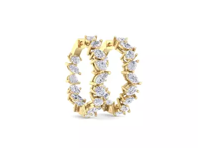 Mixed-Shape Inside-Out Lab Diamond Hoops