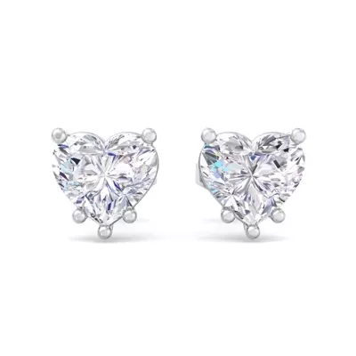 Heart Lab Diamond Stud Earrings