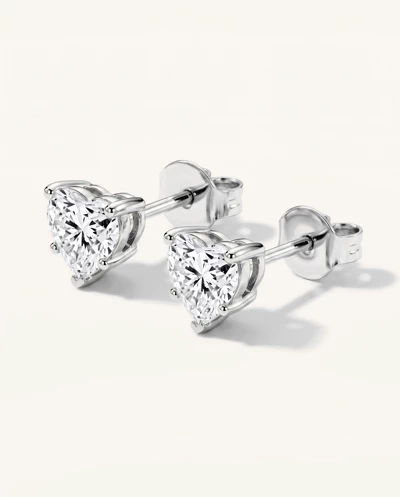 Heart Lab Diamond Stud Earrings