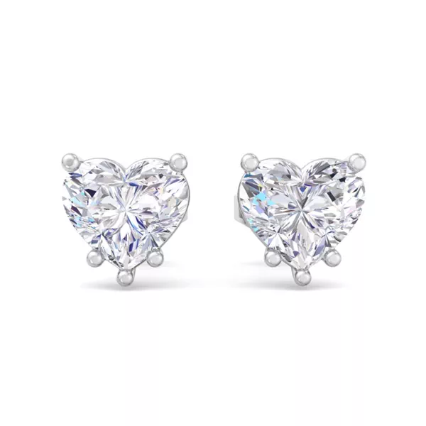 Heart Lab Diamond Stud Earrings
