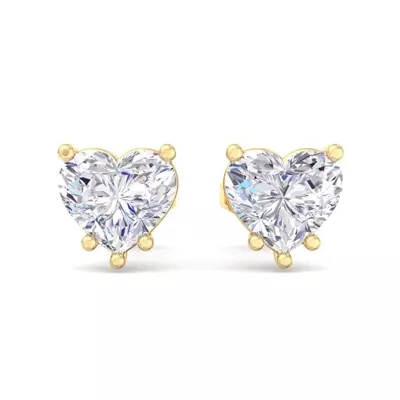Heart Lab Diamond Stud Earrings