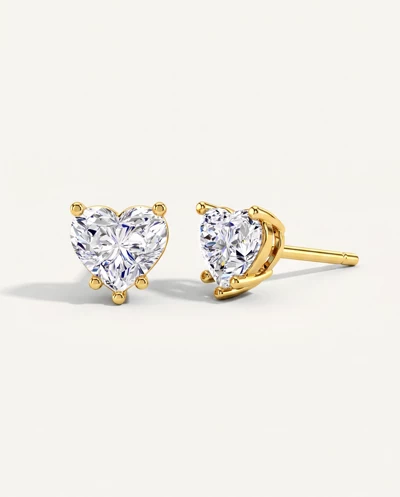Heart Lab Diamond Stud Earrings