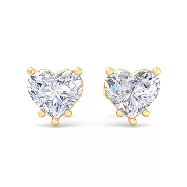 Heart Lab Diamond Stud Earrings