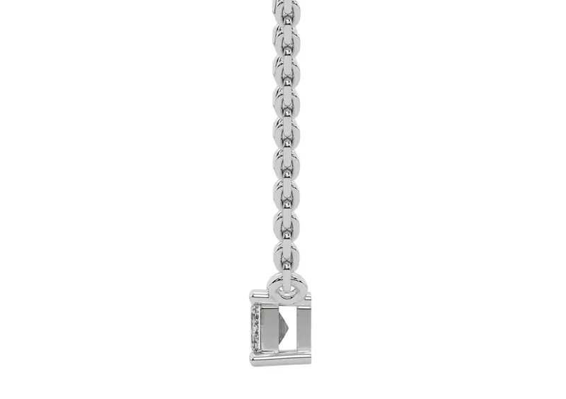14K White Gold Emerald East-West Lab Diamond Pendant