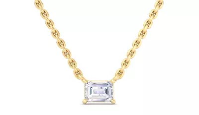 Emerald East-West Lab Diamond Necklace