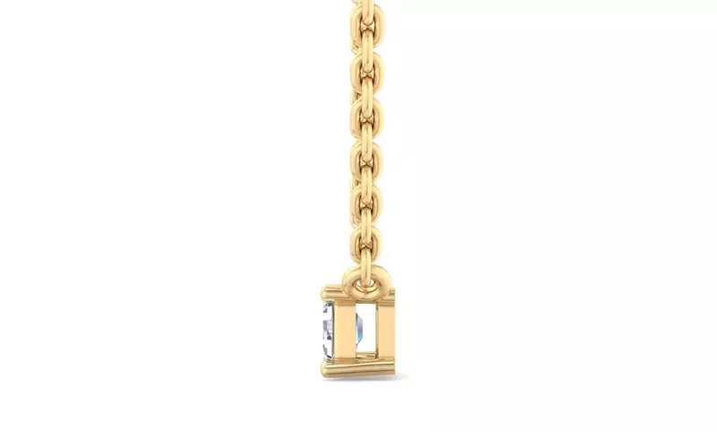 14K Yellow Gold Emerald East-West Lab Diamond Pendant