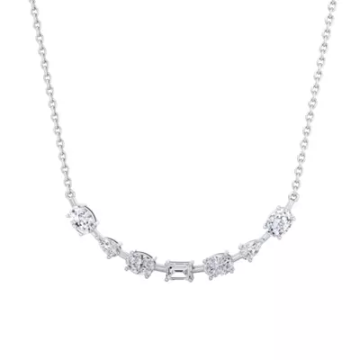 Multi-Shape Lab Diamond Smile Necklace