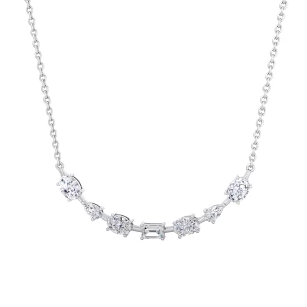 Multi-Shape Lab Diamond Smile Necklace