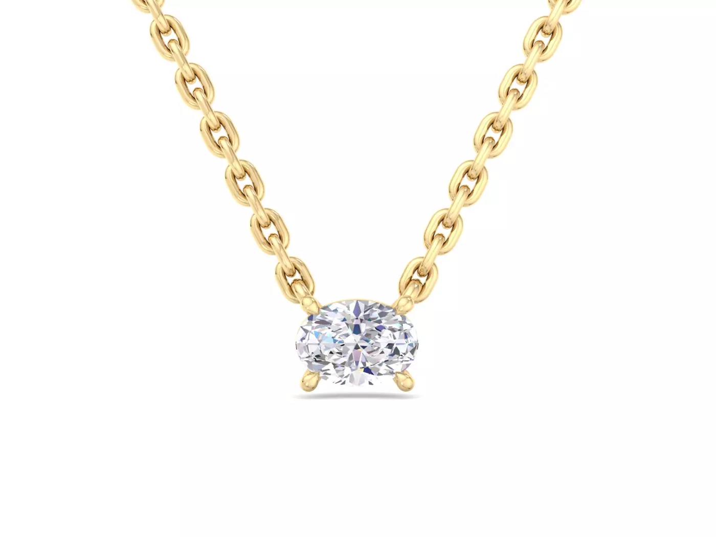 East-West Setting 14K Yellow Gold Engagement Ring