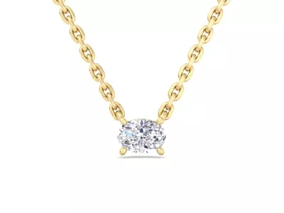Oval East-West Lab Diamond Necklace