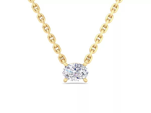 Oval East-West Lab Diamond Necklace