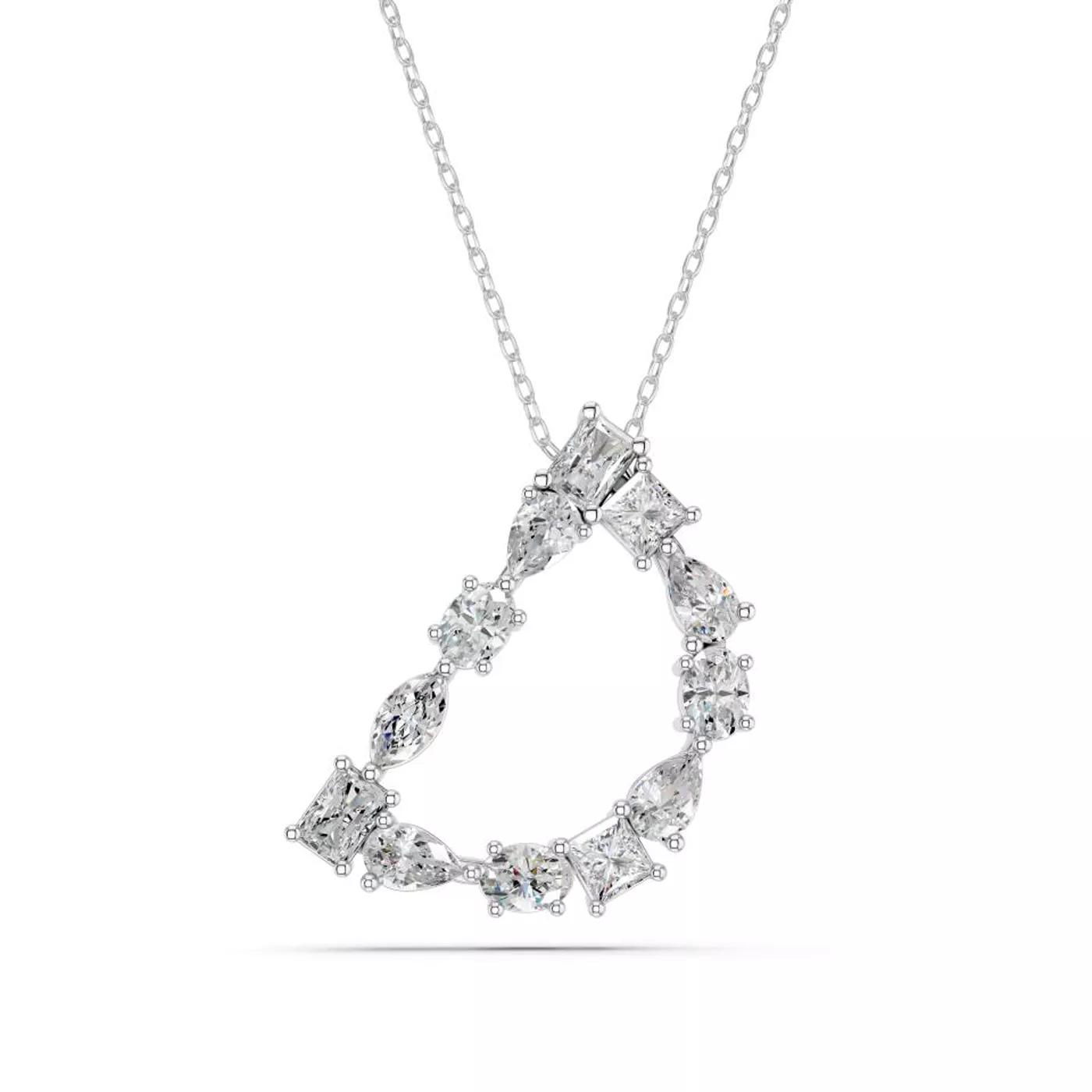 Diamond-First Design Silver Engagement Ring