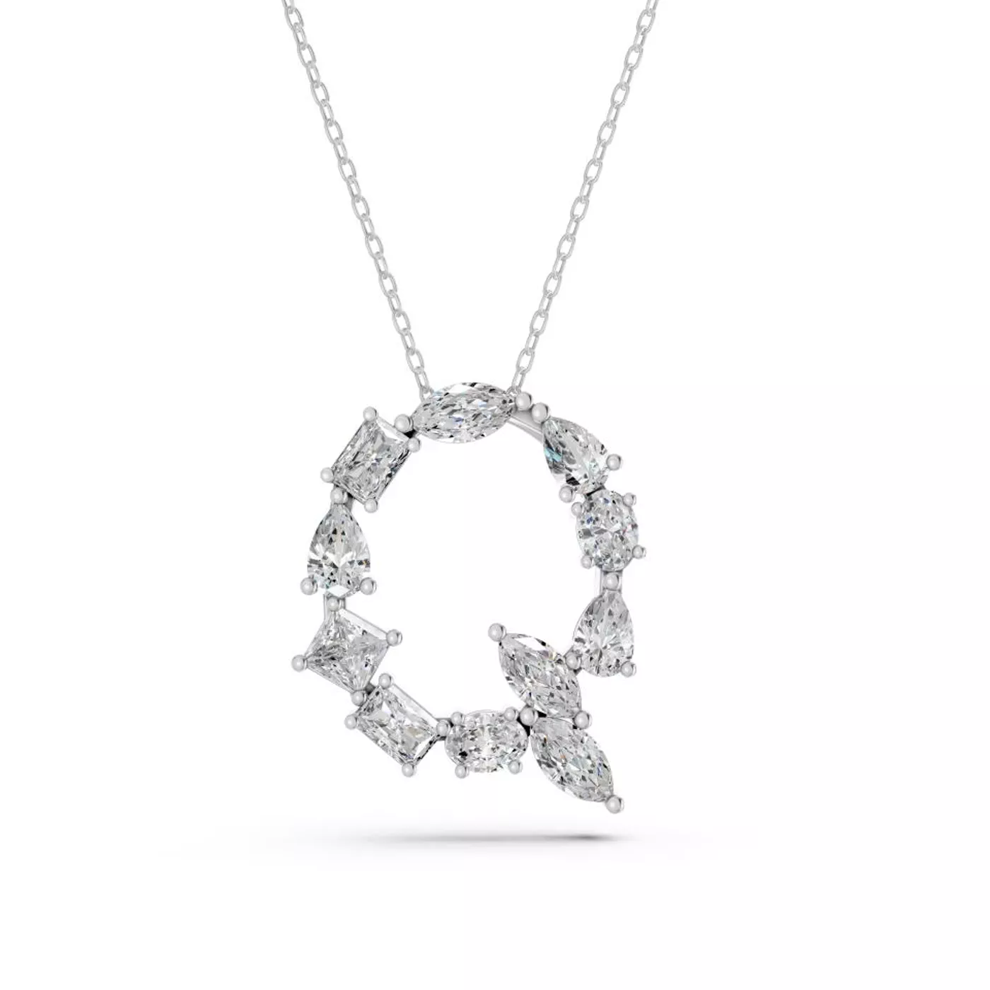 Diamond-First Design Silver Engagement Ring
