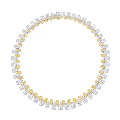 Fancy Yellow & White Pear Lab Diamond Masterpiece Necklace (111.44 ct. tw.)