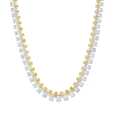 Fancy Yellow & White Pear Lab Diamond Masterpiece Necklace (105.30 ct. tw.)