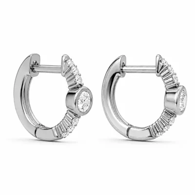 Bezel Lab Diamond Pavé Huggie Earrings