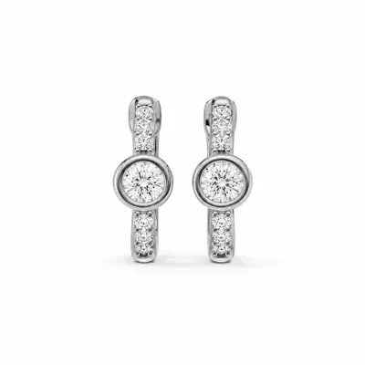 Bezel Lab Diamond Pavé Huggie Earrings