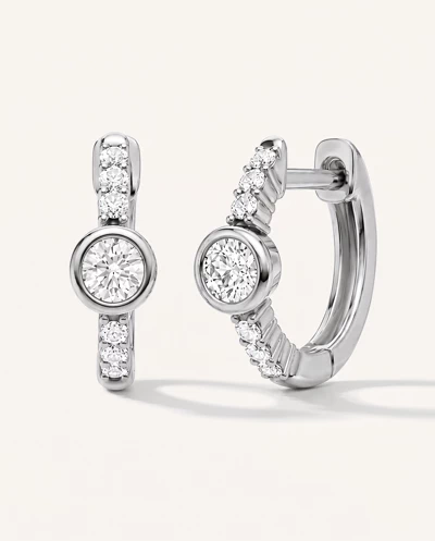 Bezel Lab Diamond Pavé Huggie Earrings