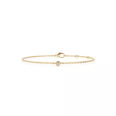 Petite Lab Diamond Solitaire Bezel Bracelet (0.07 ct)