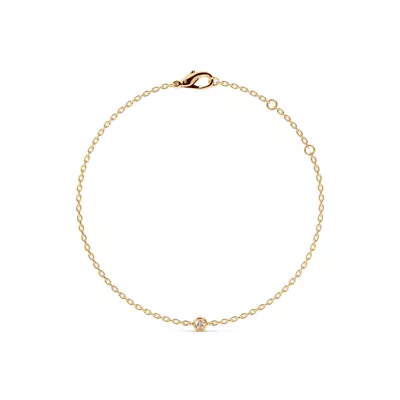 Petite Lab Diamond Solitaire Bezel Bracelet (0.07 ct)