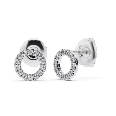 Petite Pavé Circle Lab Diamond Stud Earrings