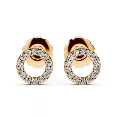 Petite Pavé Circle Lab Diamond Stud Earrings