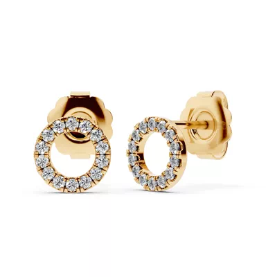 Petite Pavé Circle Lab Diamond Stud Earrings