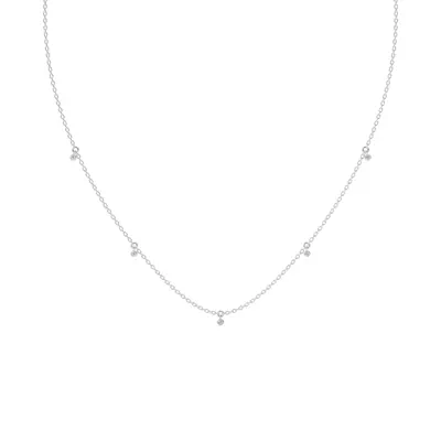 Petite Lab Diamond Bezel Drop Necklace