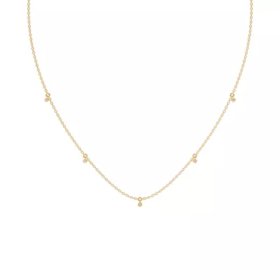 Petite Lab Diamond Bezel Drop Necklace